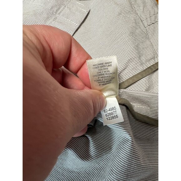 J Jill Pinstripe Cotton Stretch Button Up Mandarin Collar Jacket Size L - Picture 7 of 8